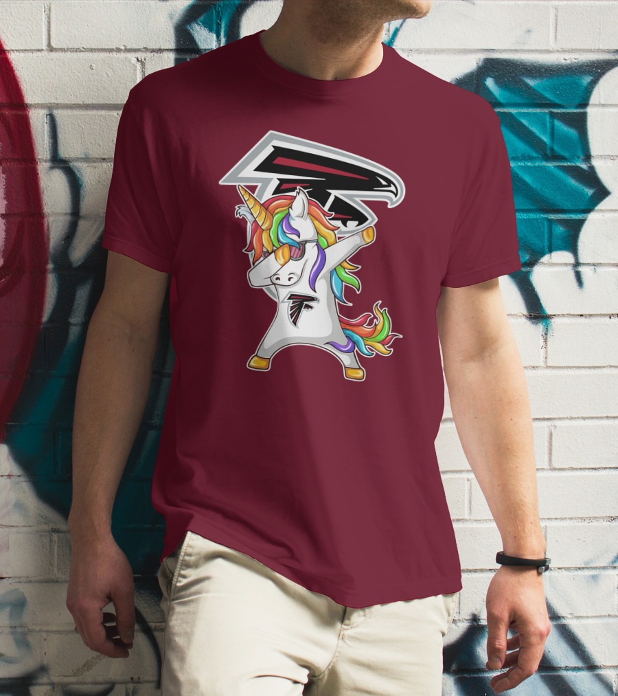 Atlanta Falcons Unicorn Rainbow Dabbing T-Shirt