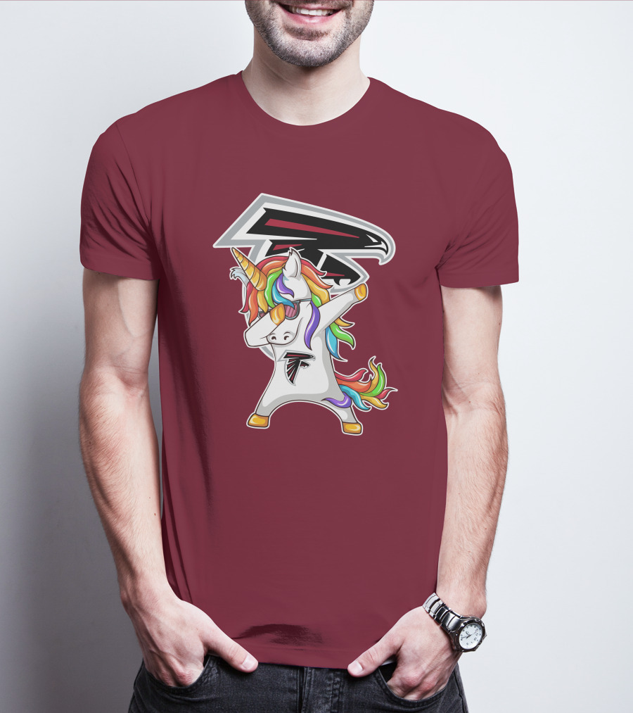 Atlanta Falcons Unicorn Rainbow Dabbing T-Shirt