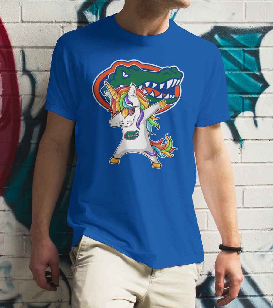 Florida Gators Dabbing Unicorn Rainbow Mane T-Shirt