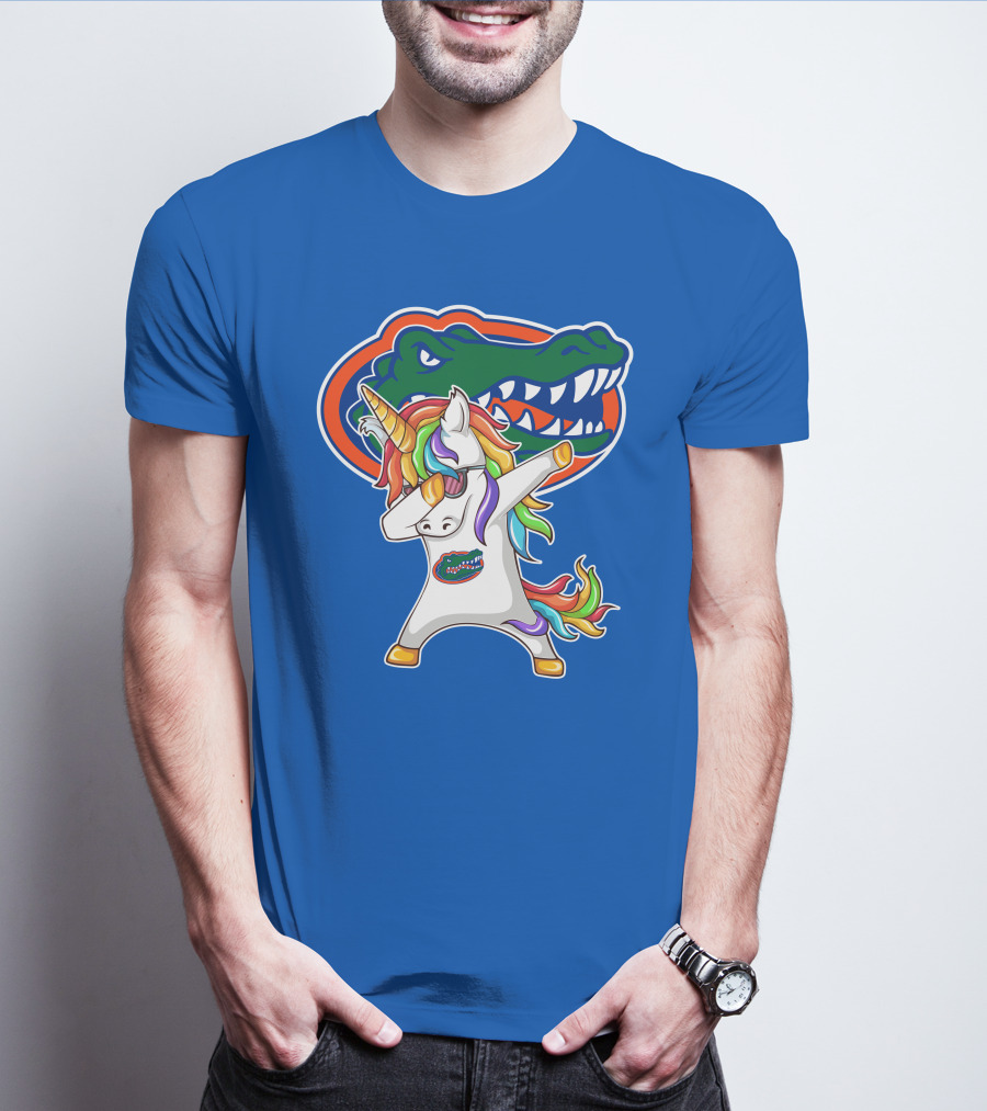 Florida Gators Dabbing Unicorn Rainbow Mane T-Shirt