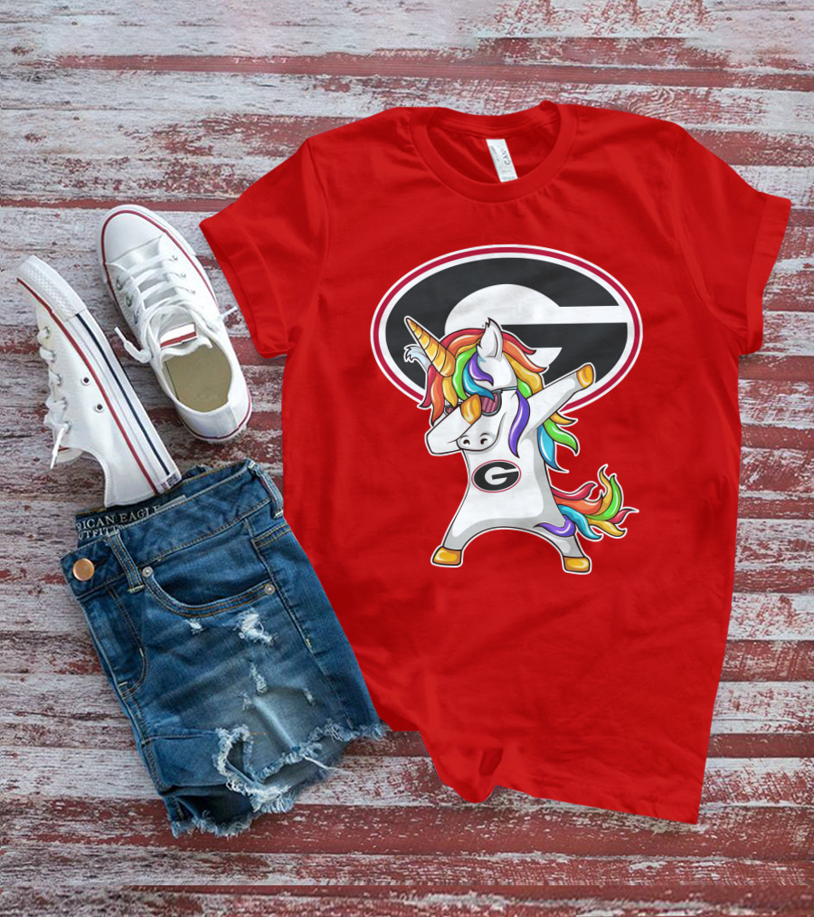 Georgia Bulldogs Dabbing Unicorn T-Shirt