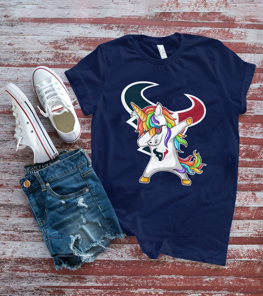Houston Texans Unicorn Dabbing NFL Pride T-Shirt