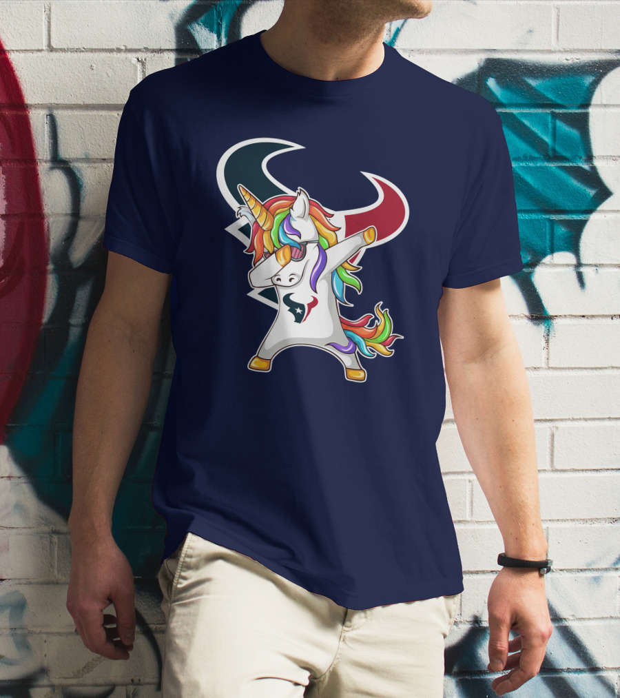 Houston Texans Unicorn Dabbing NFL Pride T-Shirt