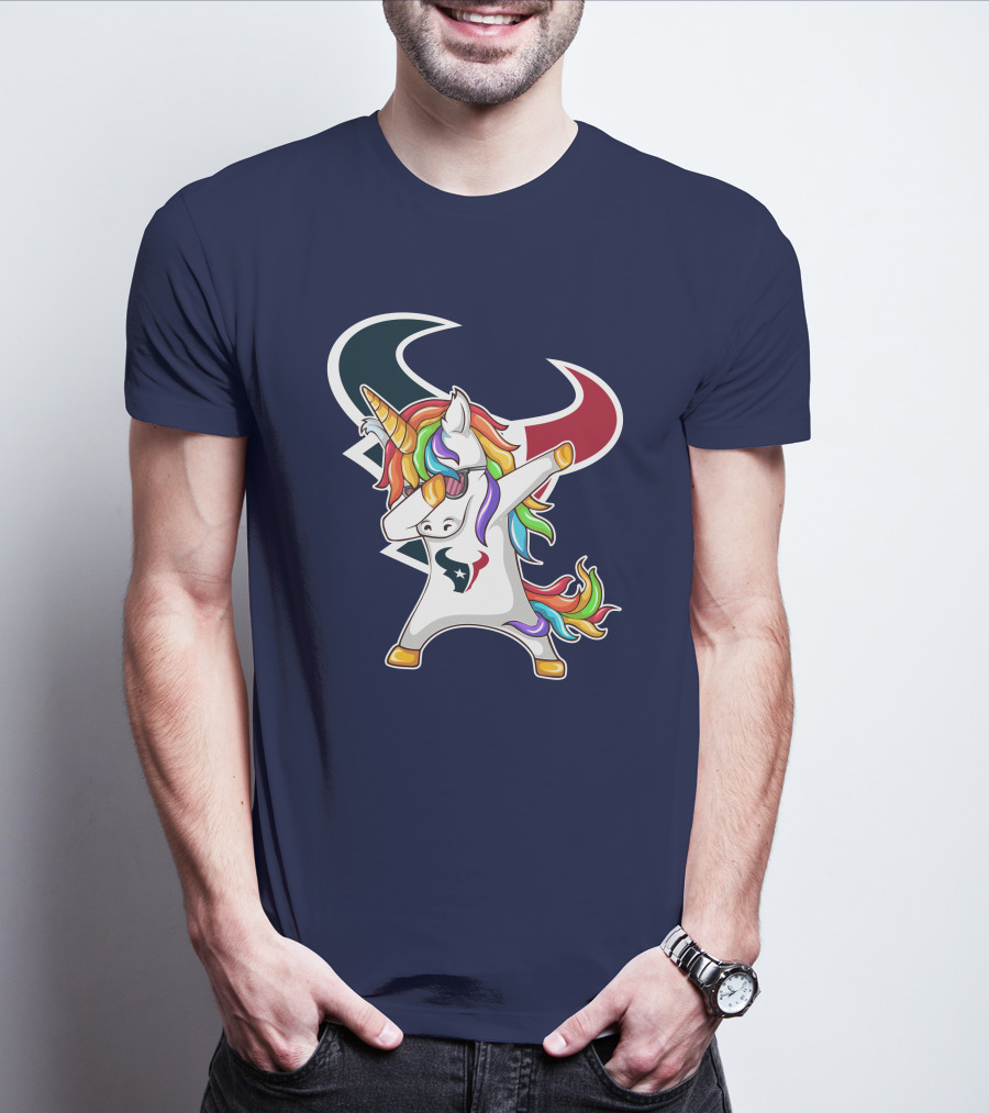 Houston Texans Unicorn Dabbing NFL Pride T-Shirt