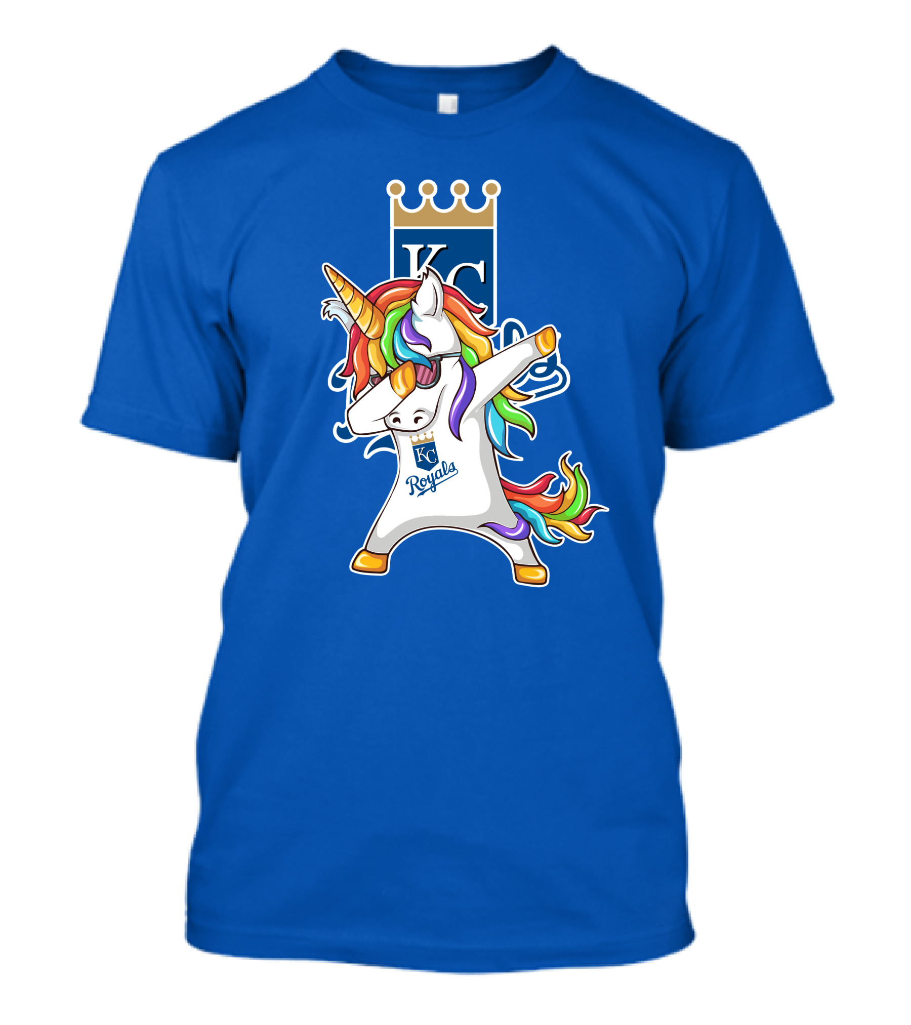 KC Royals Unicorn Dabbing With Rainbow Mane T-Shirt