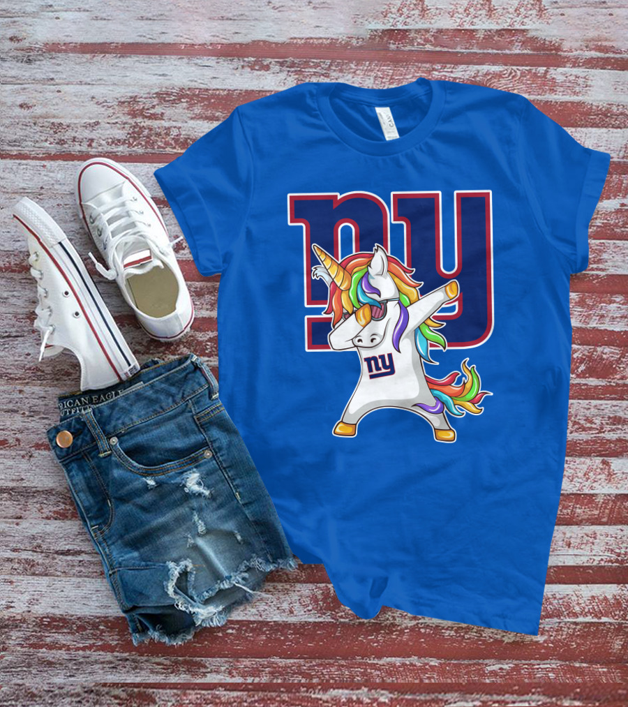 NY Giants Rainbow Unicorn Dab T-Shirt