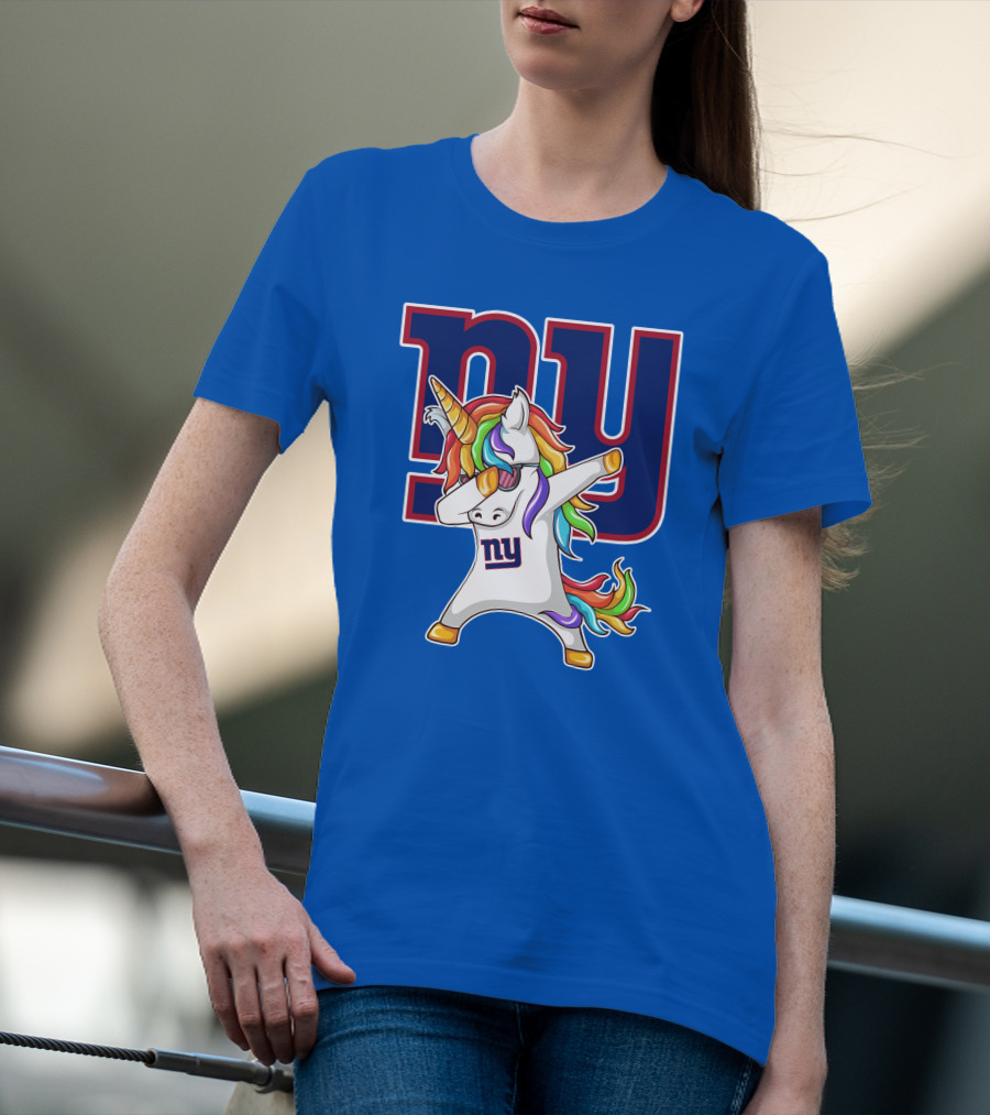 NY Giants Rainbow Unicorn Dab T-Shirt