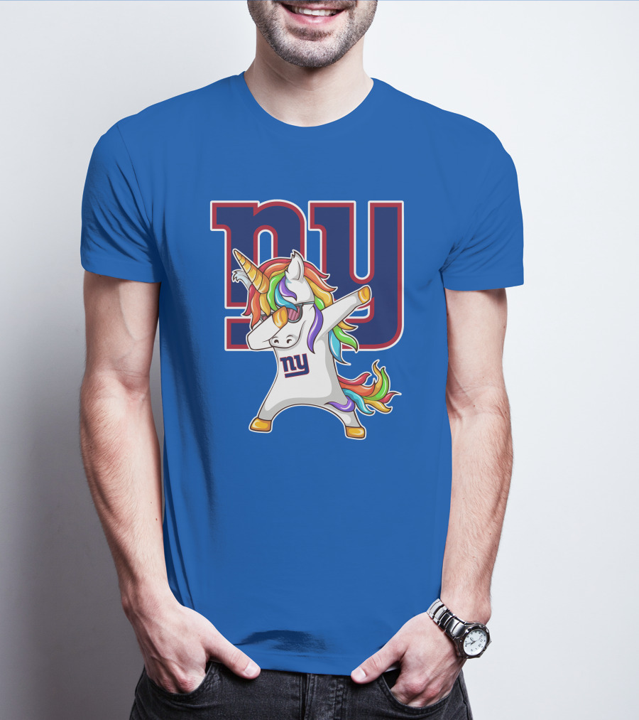 NY Giants Rainbow Unicorn Dab T-Shirt