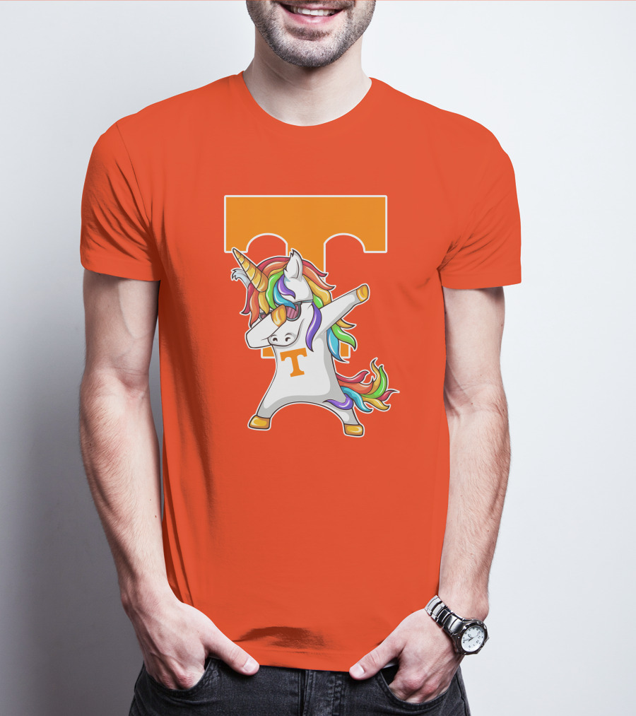 Tennessee Volunteers Dabbing Unicorn With Iconic Orange T T-Shirt