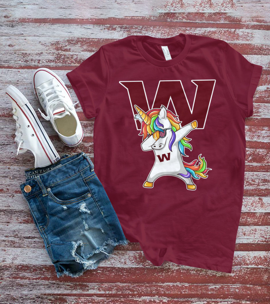 Washington Football Team Unicorn Dabbing W T-Shirt