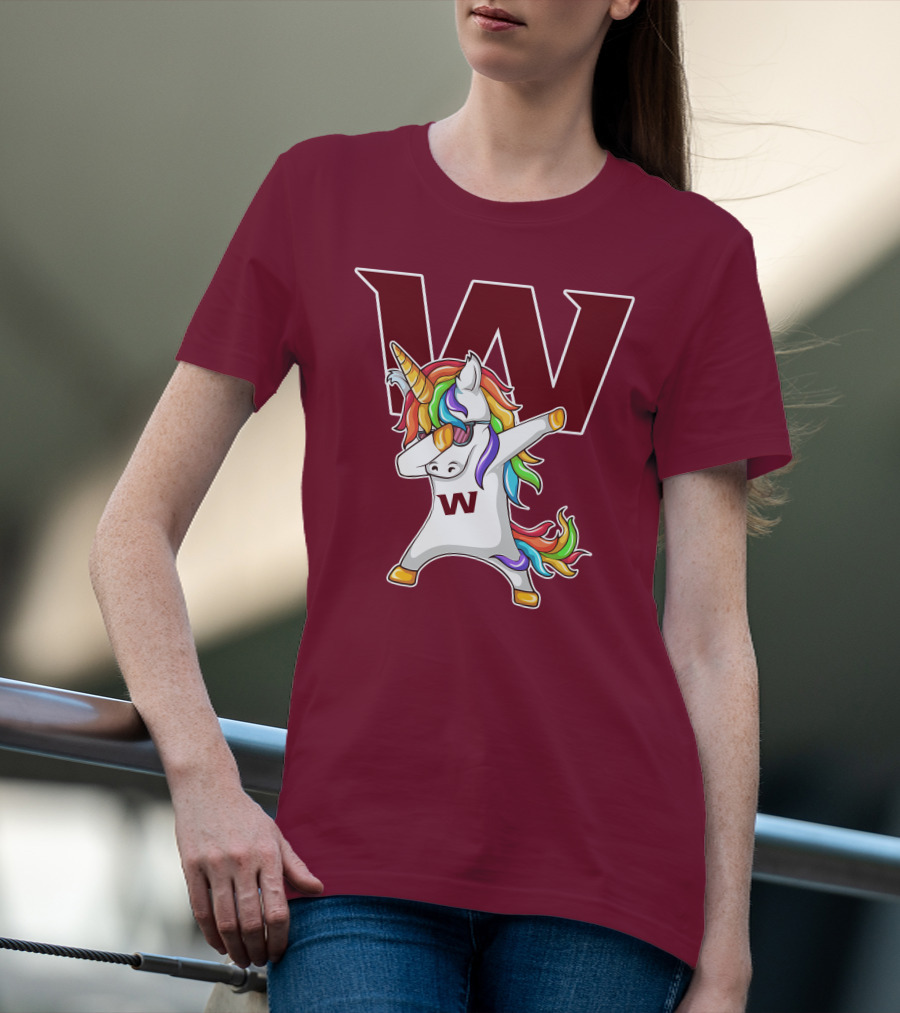 Washington Football Team Unicorn Dabbing W T-Shirt