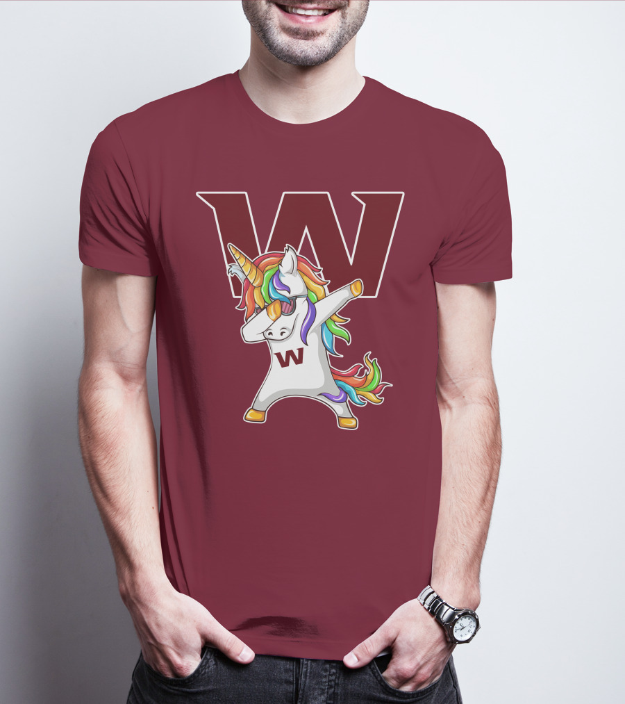 Washington Football Team Unicorn Dabbing W T-Shirt