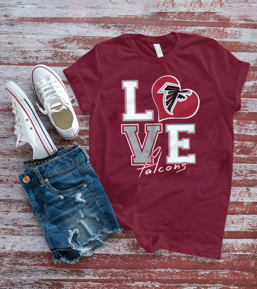 LOVE Atlanta Falcons Heart T-Shirt