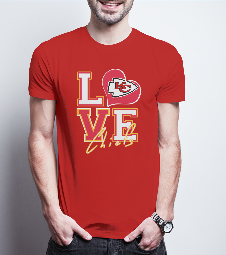 LOVE Chiefs KC Arrowhead Heart T-Shirt