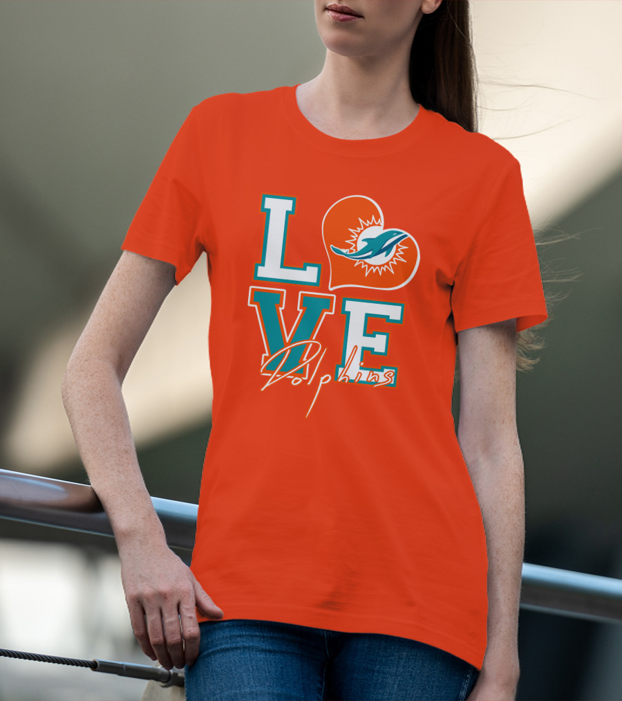 LOVE Dolphins Miami Heart T-Shirt