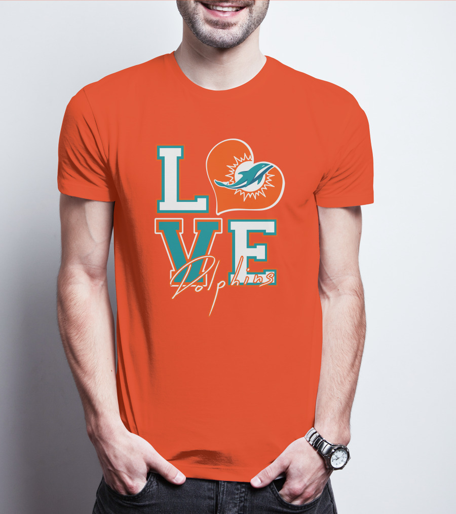 LOVE Dolphins Miami Heart T-Shirt