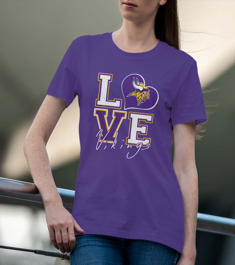 Love Minnesota Vikings Heart T-Shirt