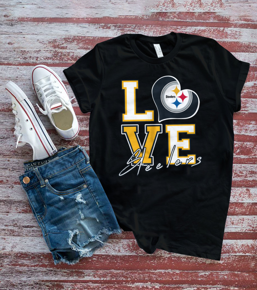 Steelers Love Pittsburgh Steelers Heart T-Shirt