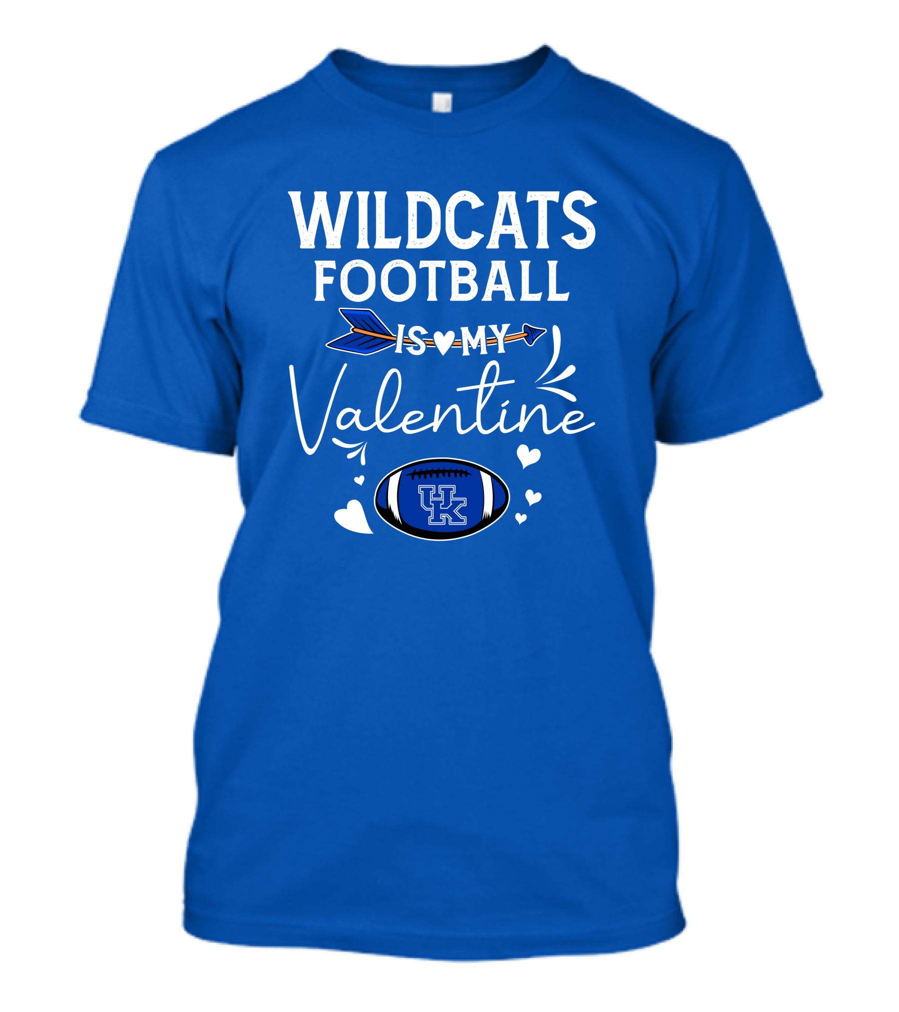 Wildcats Football Is My Valentine UK Football Heart Arrow T-Shirt