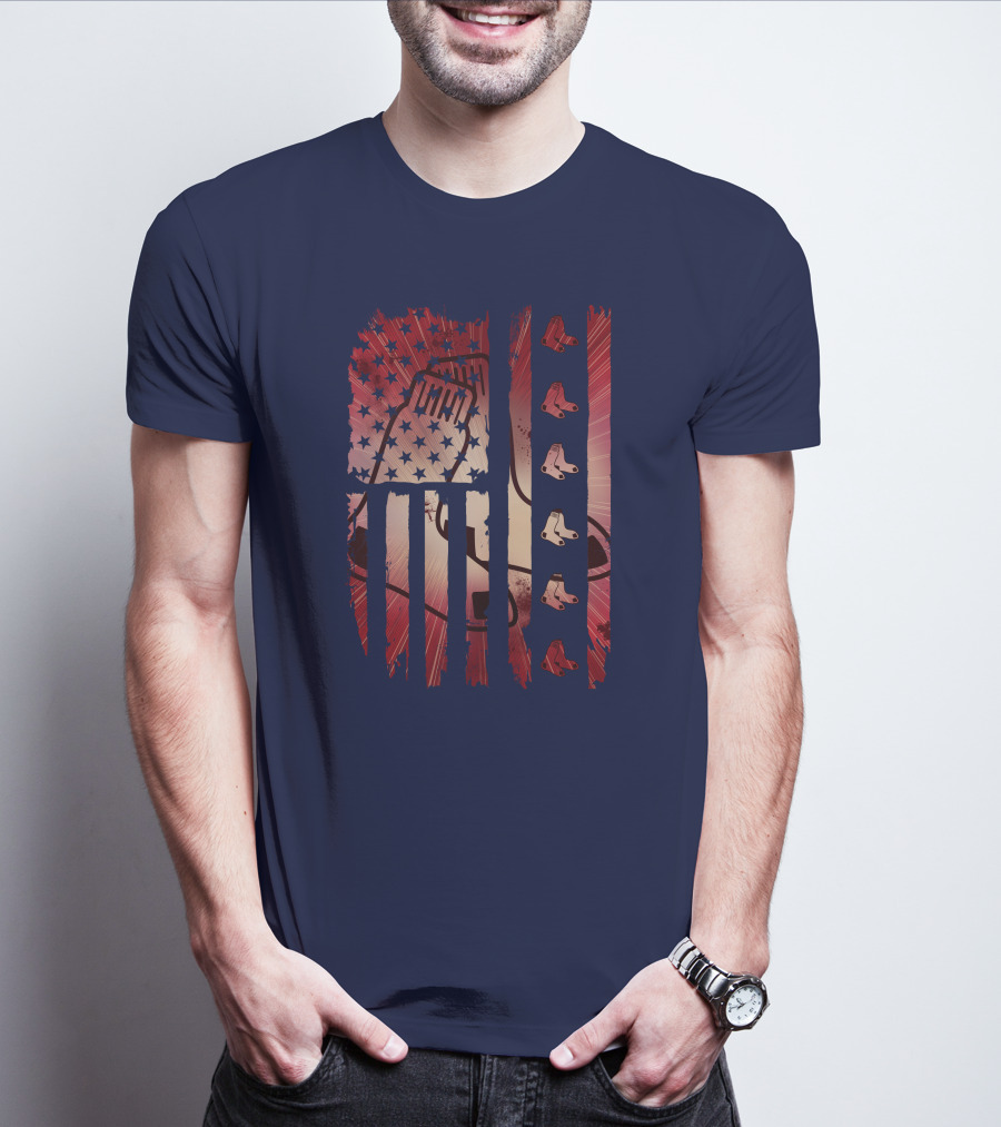 Boston Red Sox Patriotic Stars And Stripes T-Shirt