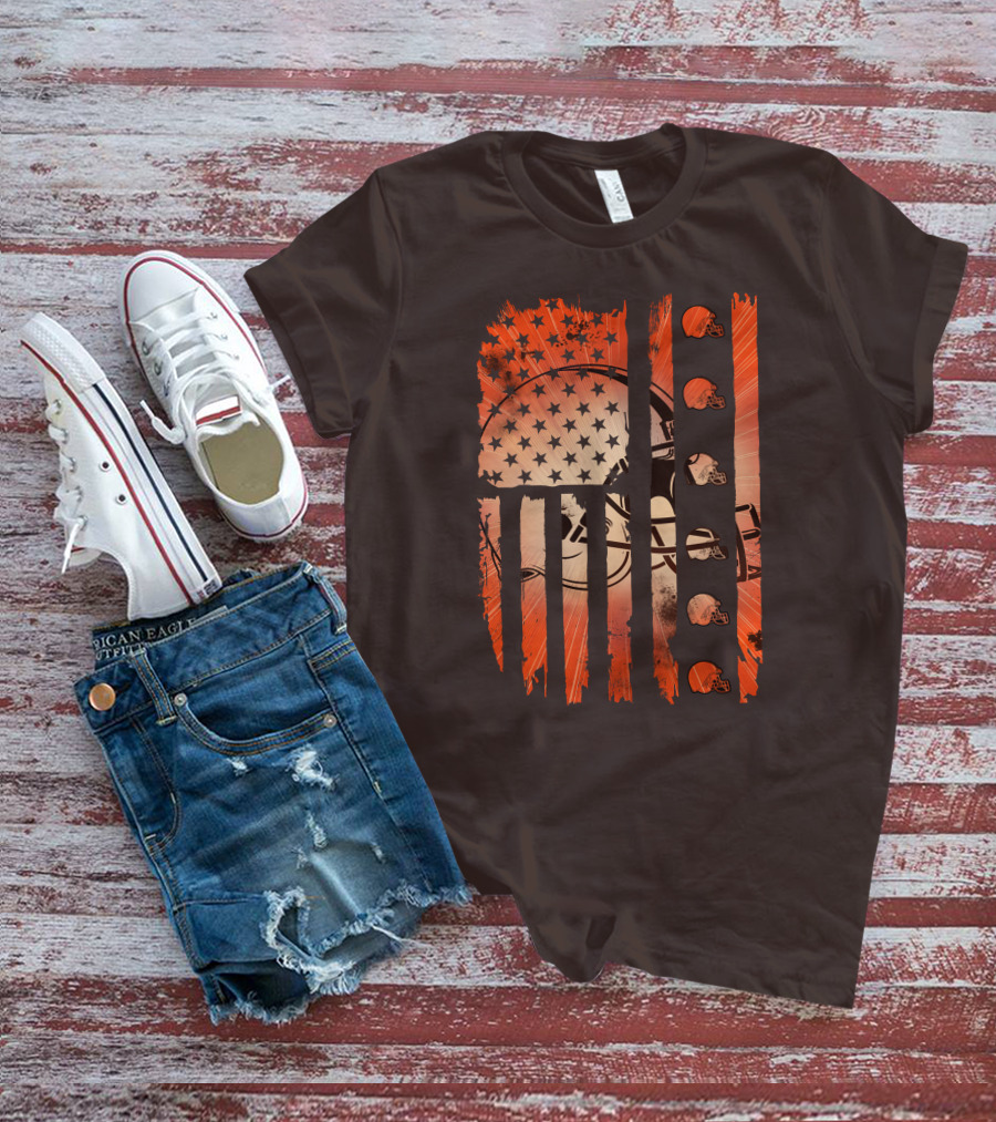 Cleveland Browns Helmet American Flag Edition T-Shirt