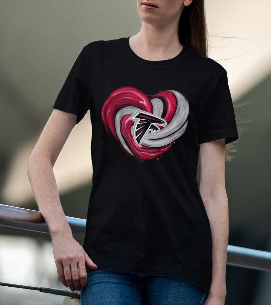 Atlanta Falcons Heart Swirl Emblem T-Shirt