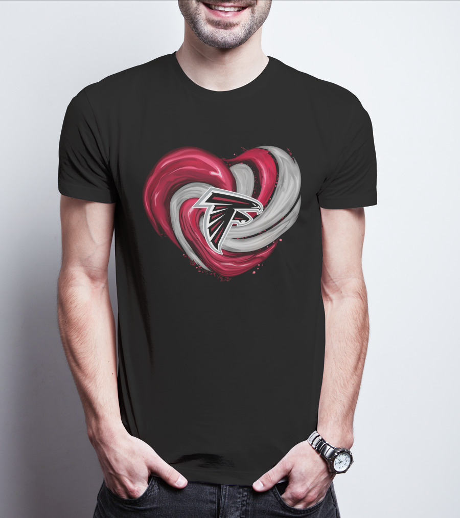 Atlanta Falcons Heart Swirl Emblem T-Shirt