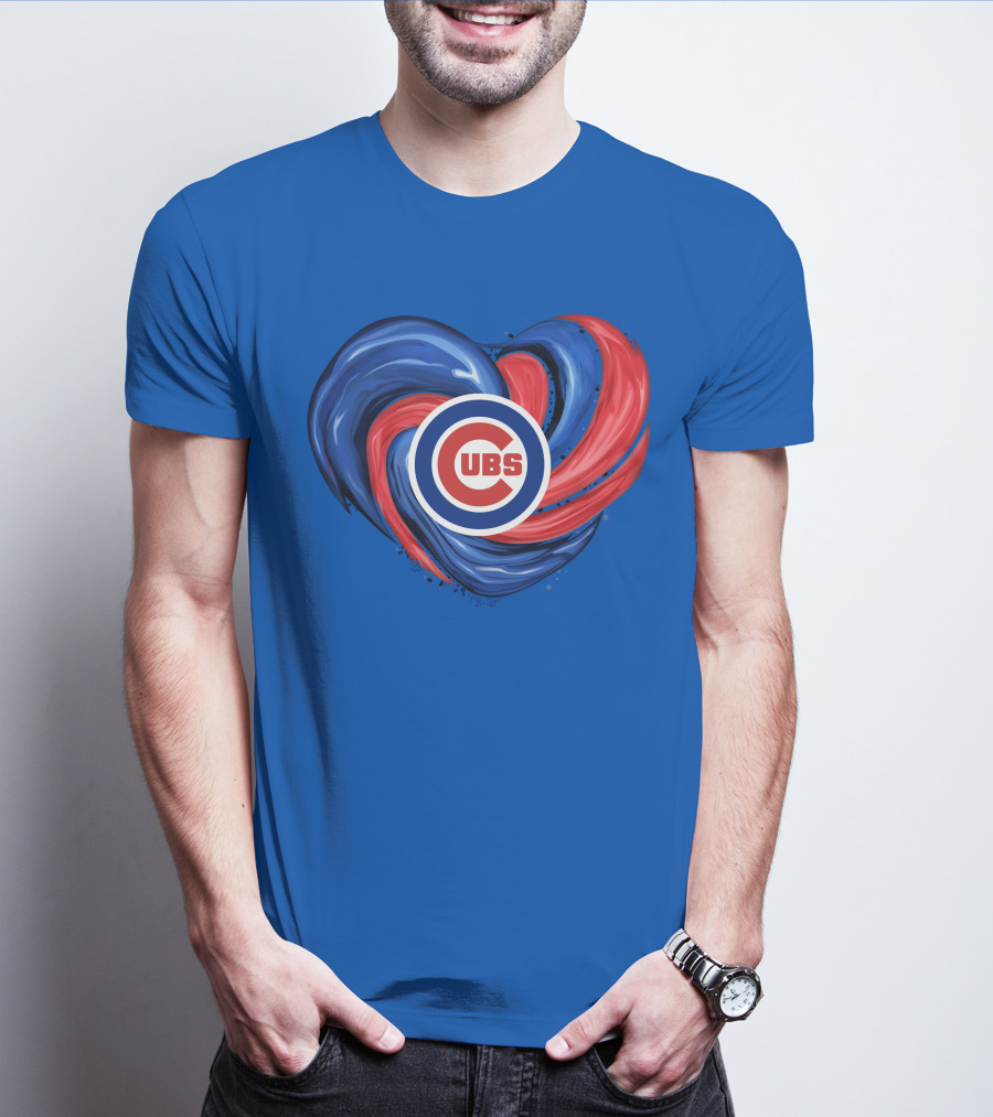 Cubs Heart Swirl Chicago Tornado T-Shirt