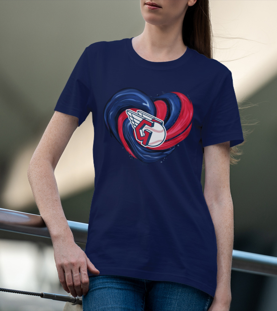 Cleveland Guardians Heart Tornado Baseball T-Shirt
