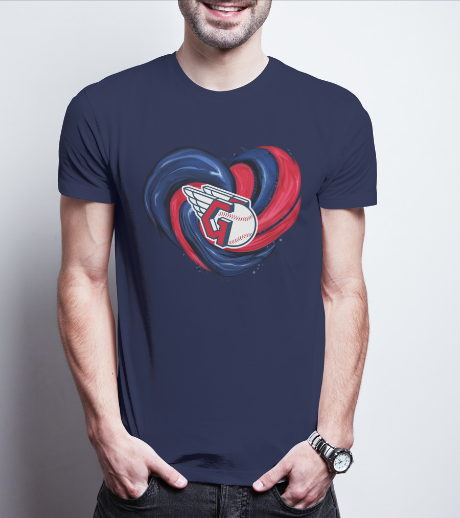 Cleveland Guardians Heart Tornado Baseball T-Shirt