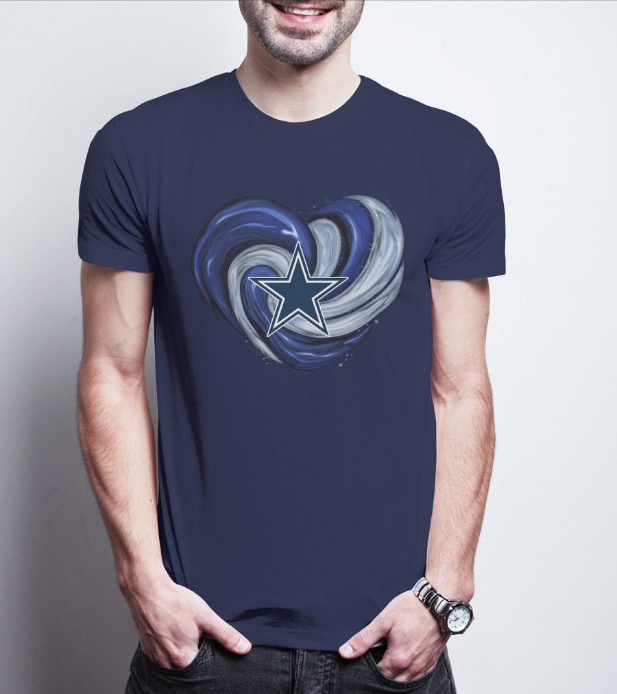 Dallas Cowboys Heart Swirl With Star T-Shirt