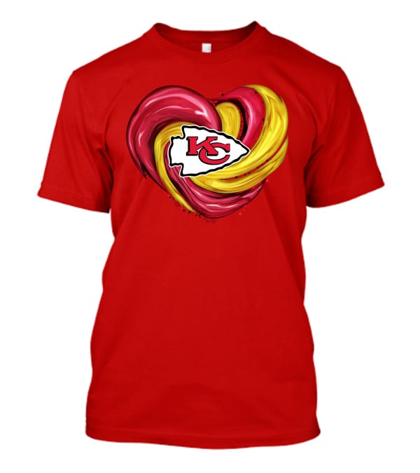 Kansas City Chiefs Heart KC Tornado Colors T-Shirt