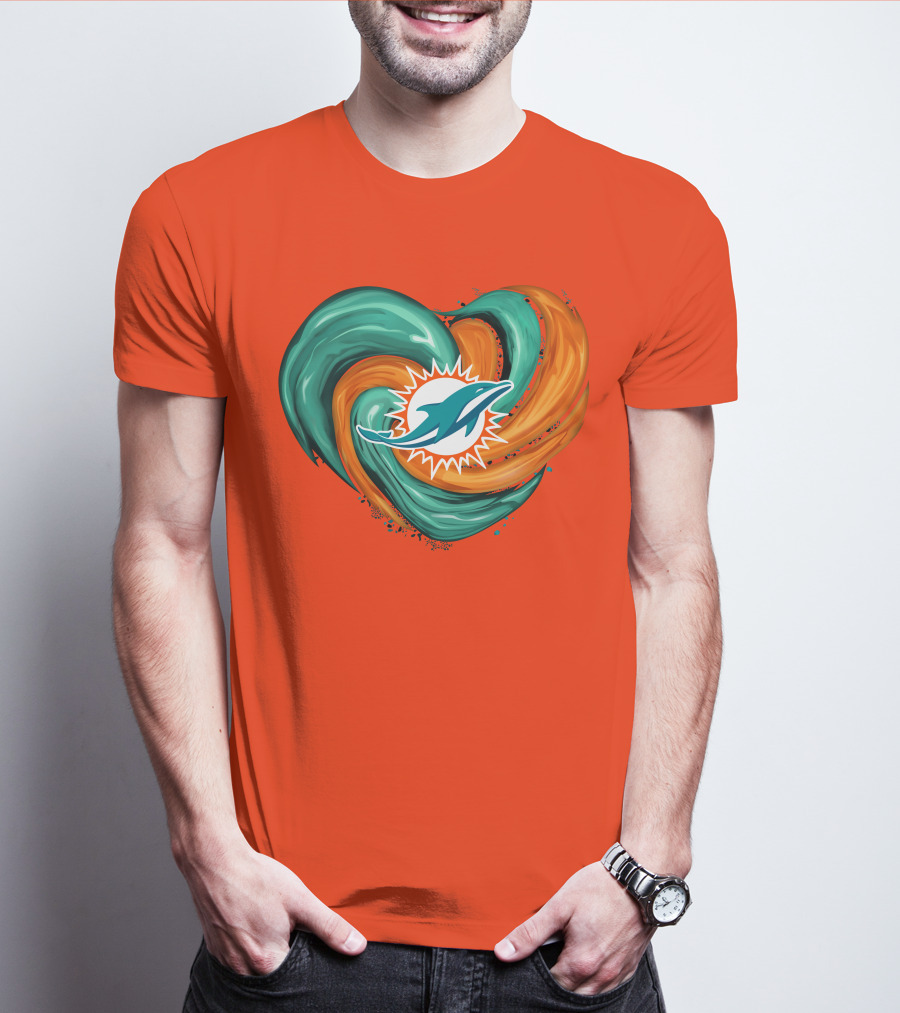 Miami Dolphins Heart Tornado Fan T-Shirt