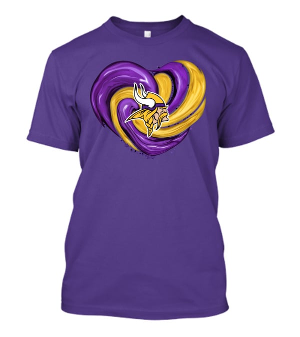 Minnesota Vikings Heart Swirl Viking Helmet T-Shirt