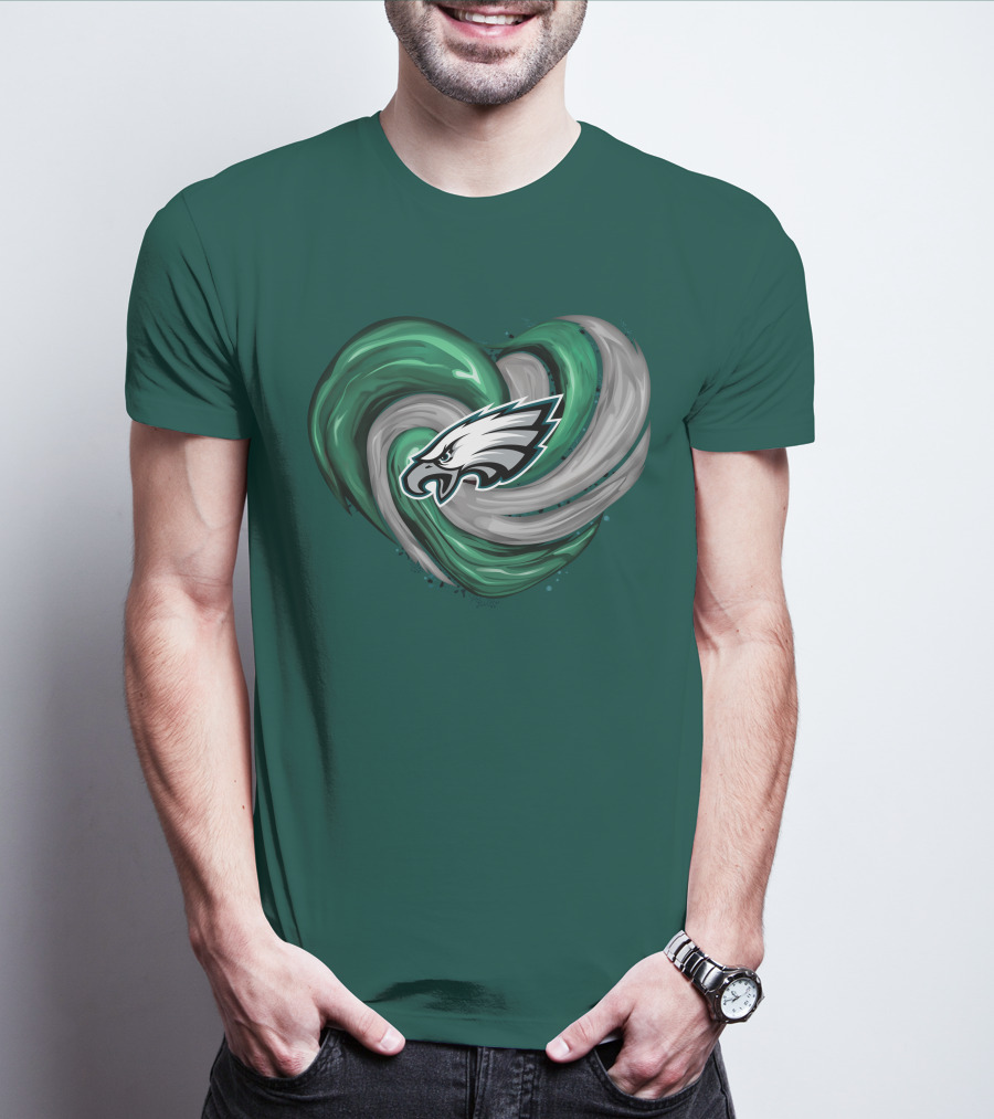 Philadelphia Eagles Heart Swirl T-Shirt