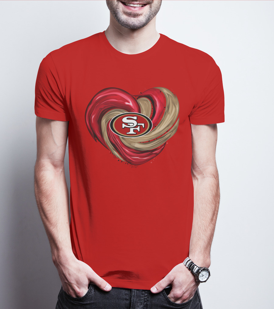 San Francisco 49ers Heart SF Logo Tornado T-Shirt