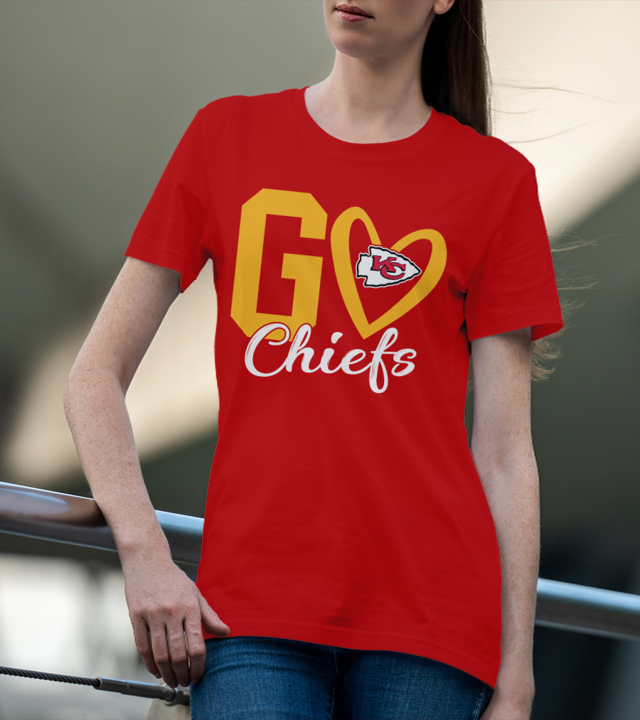 Go Chiefs KC Heart T-Shirt