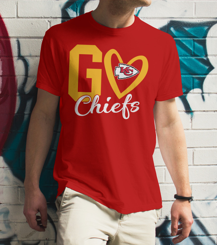 Go Chiefs KC Heart T-Shirt