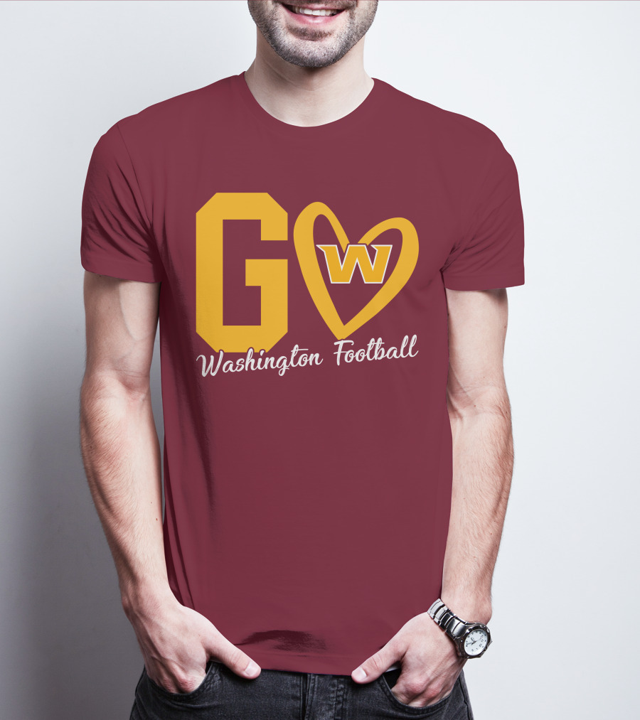 Go W Washington Football Team Heart T-Shirt