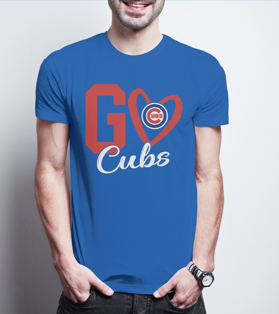 Go Cubs Love Heart With Chicago Cubs T-Shirt