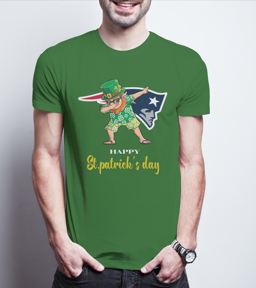 Happy St. Patrick's Day New England Patriots Dabbing Leprechaun T-Shirt