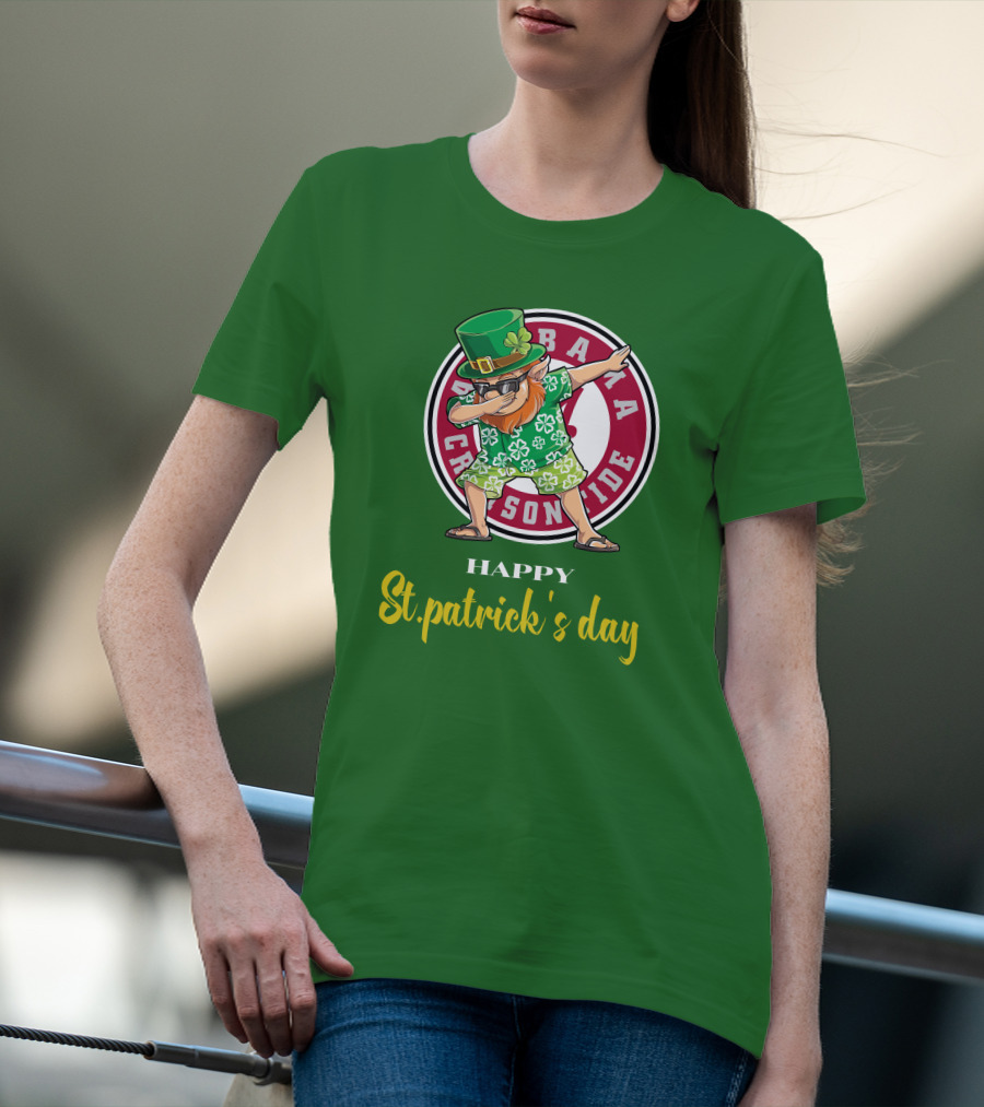 Alabama Crimson Tide St Patrick's Day Happy Dabbing Leprechaun T-Shirt