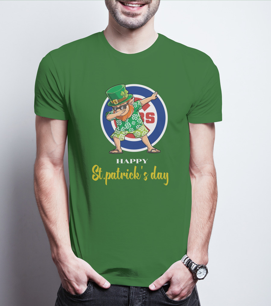 Happy St. Patrick's Day Chicago Cubs Dabbing Leprechaun T-Shirt