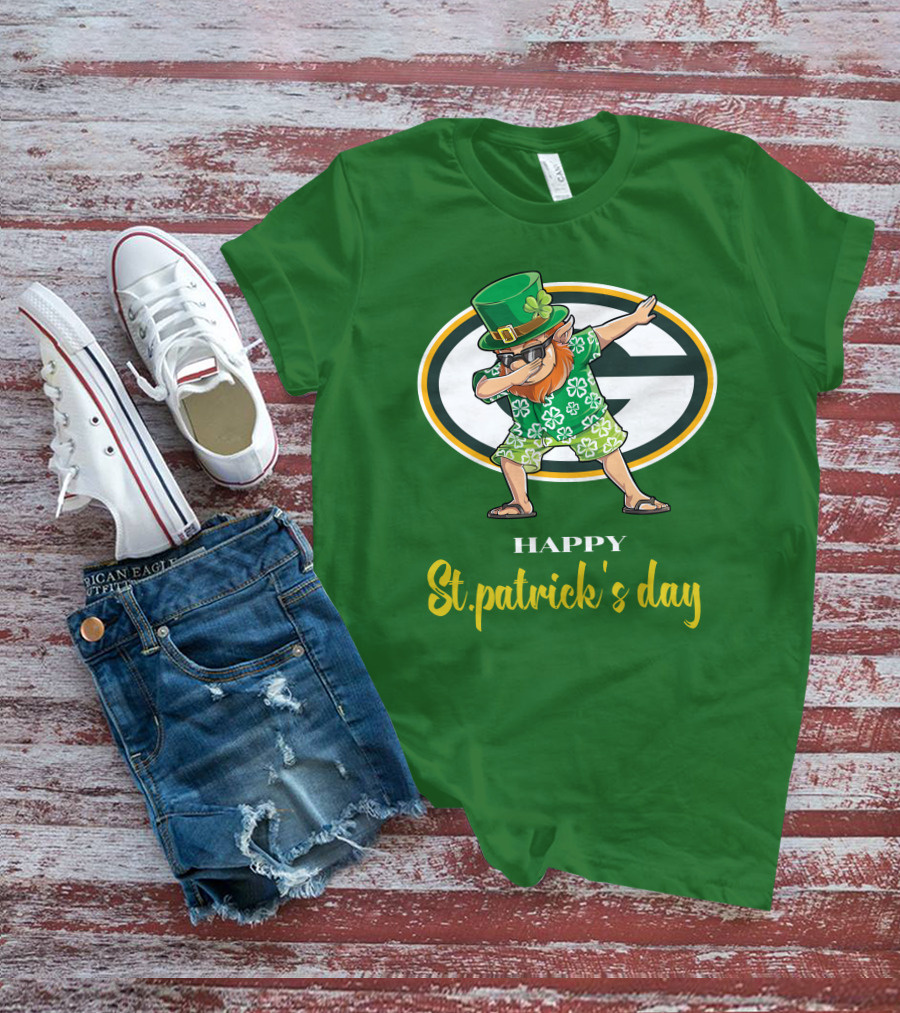 Green Bay Packers Happy St. Patrick's Day Dabbing Leprechaun T-Shirt