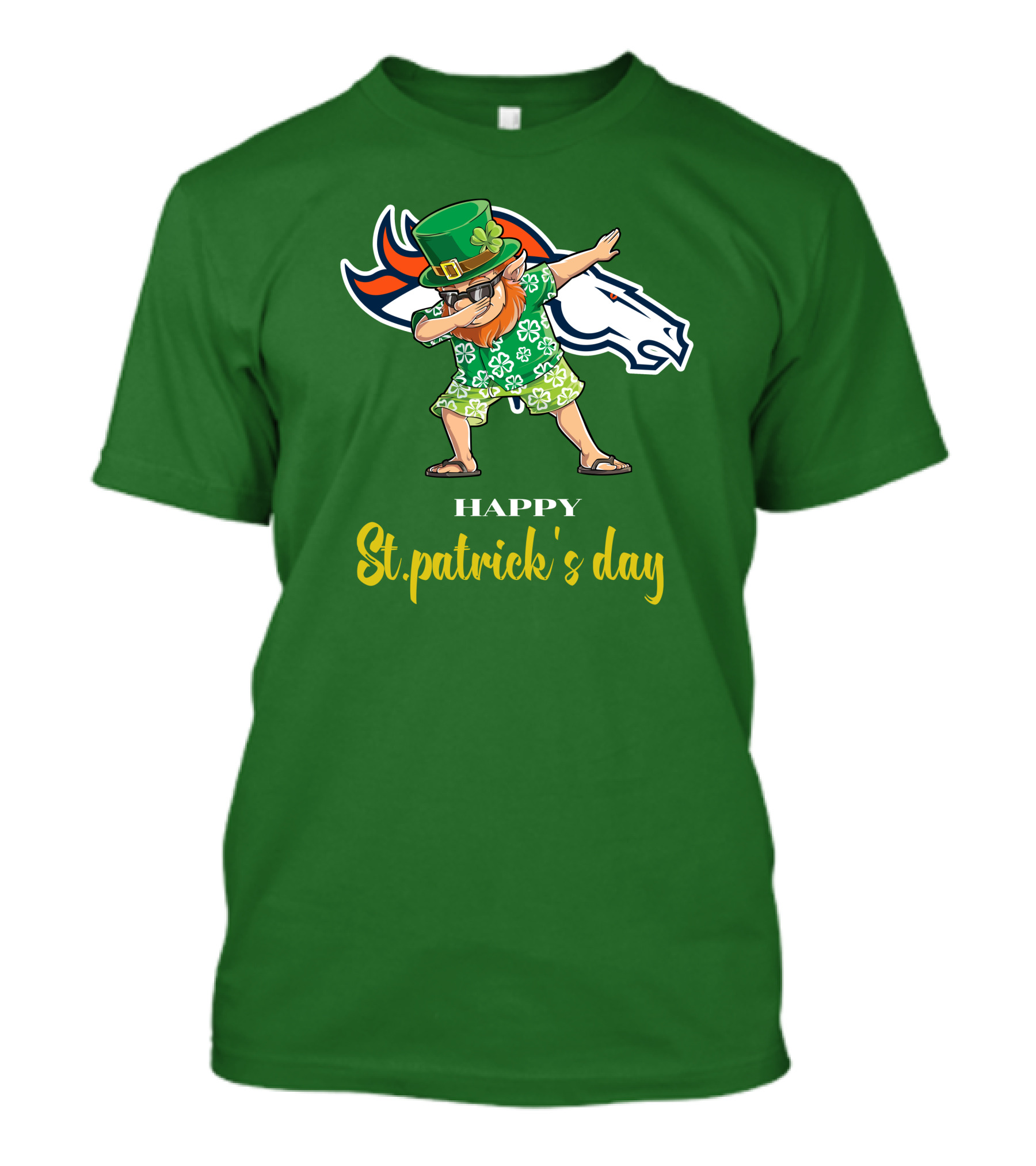 Happy St. Patrick's Day Denver Broncos Dabbing Leprechaun T-Shirt