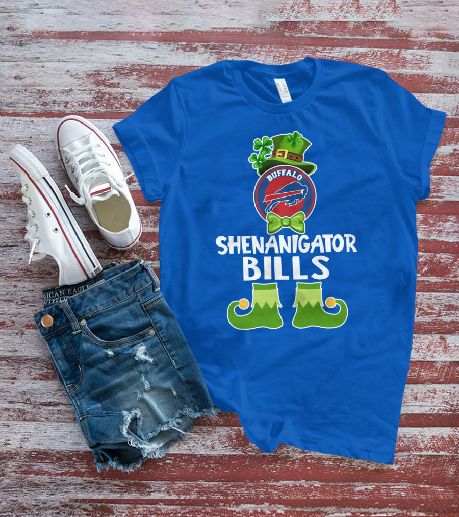 Shenanigator Buffalo Bills Funny Leprechaun St. Patrick's Day T-Shirt
