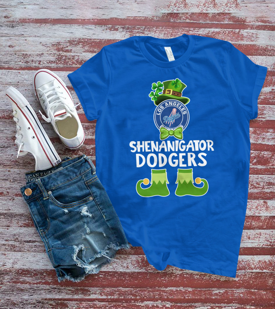 Los Angeles Dodgers Funny Leprechaun Shenanigator St. Patrick's Day T-Shirt