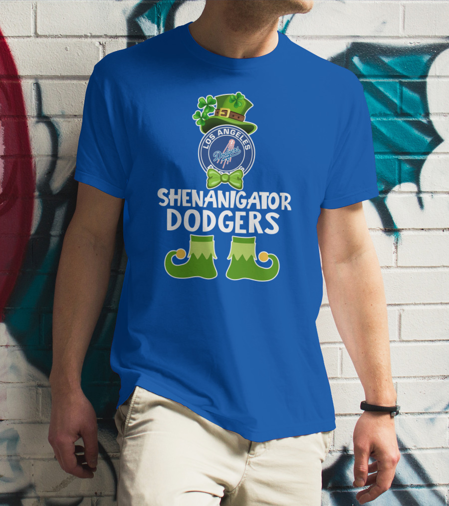 Los Angeles Dodgers Funny Leprechaun Shenanigator St. Patrick's Day T-Shirt