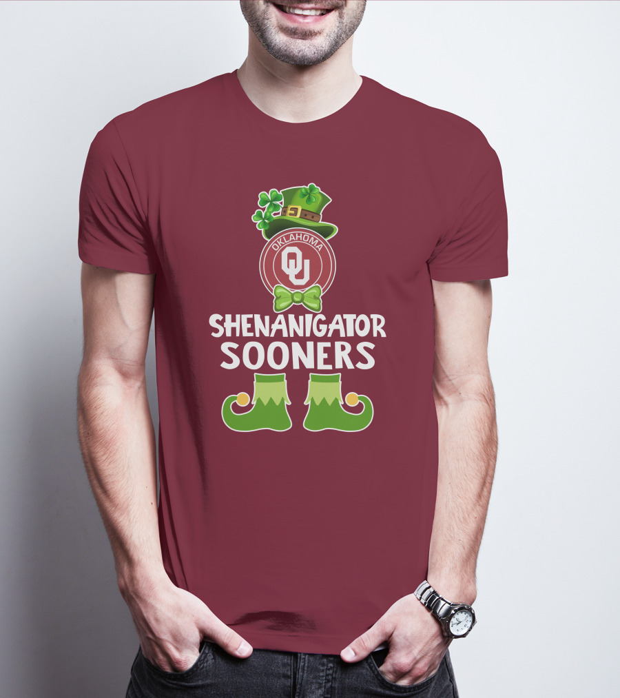 Shenanigator Oklahoma Sooners Funny Leprechaun St. Patrick's Day T-Shirt