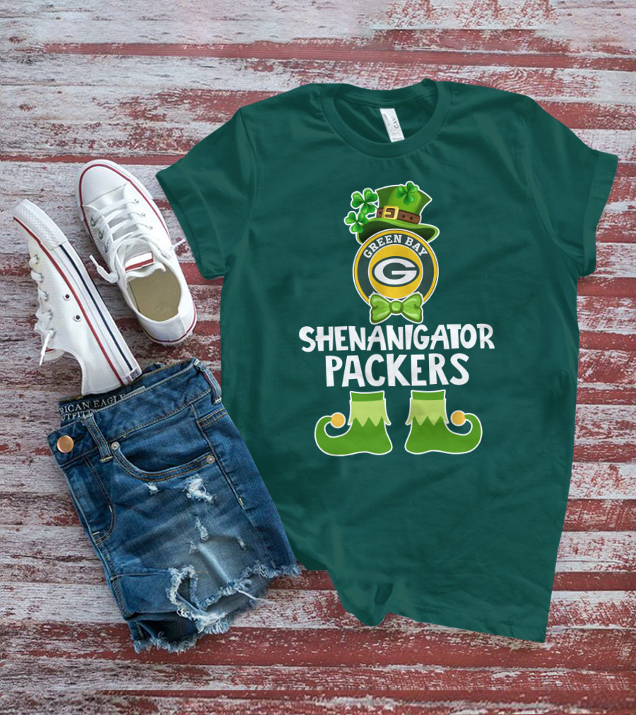 Green Bay Packers Shenanigator Funny Leprechaun St. Patrick's Day T-Shirt